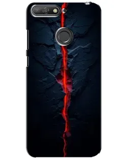 Чехол для Huawei Y6 Prime 2018 с картинкой «Kрасная лавовая трещина»