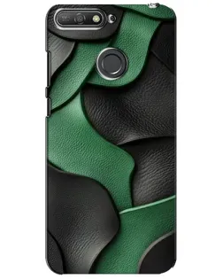 Чехол для Huawei Y6 Prime 2018 с картинкой «Зеленые кожаные волны»