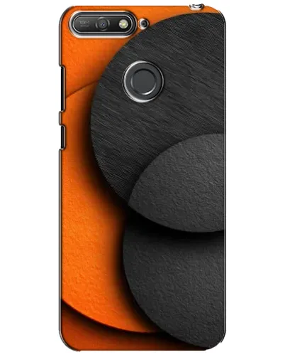 Чехол для Huawei Y6 Prime 2018 с картинкой «Геометрия оранжевых кругов»