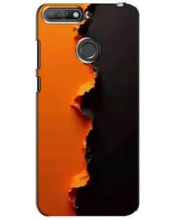 Чехол для Huawei Y6 Prime 2018 с картинкой «Оранжевый разлом»