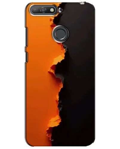 Чехол для Huawei Y6 Prime 2018 с картинкой «Оранжевый разлом»