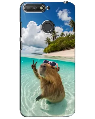 Чехол для Huawei Y6 Prime 2018 с картинкой «Капибара на море» Чехол для Huawei Y6 Prime 2018 с картинкой «Капибара на море»