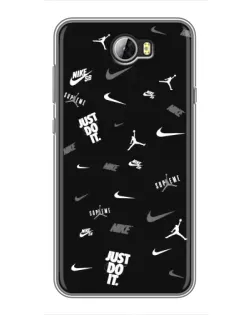 Чехол для Huawei Y5II с картинкой «Nike Black Pattern»