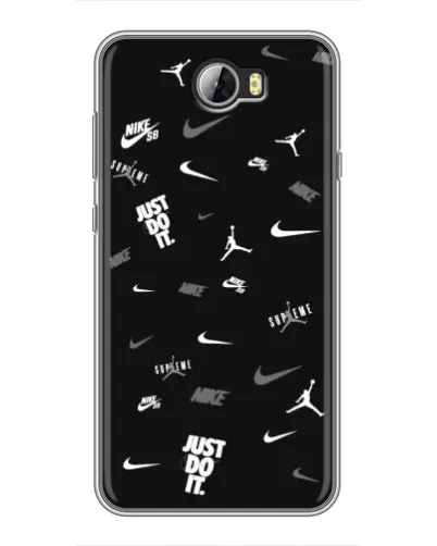 Чехол для Huawei Y5II с картинкой «Nike Black Pattern» Чехол для Huawei Y5II с картинкой «Nike Black Pattern»