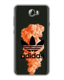 Чехол для Huawei Y5II с картинкой «Оранжевый дым Adidas»