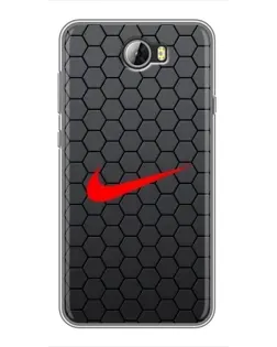 Чехол для Huawei Y5II с картинкой «Nike — карбоновая сетка»