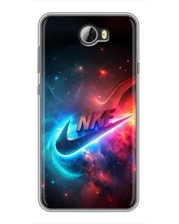 Чехол для Huawei Y5II с картинкой «Огненный логотип Nike»