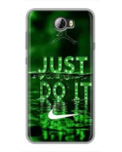 Чехол для Huawei Y5II с картинкой «Зеленый неоновый Nike»