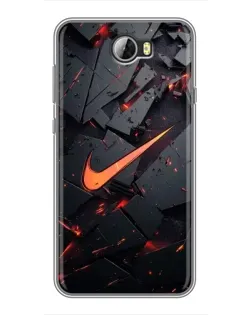 Чехол для Huawei Y5II с картинкой «Nike — эффект разломов»