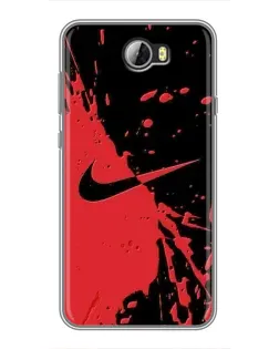 Чехол для Huawei Y5II с картинкой «Красные брызги Nike»