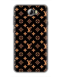 Чехол для Huawei Y5II с картинкой «Золотая монограмма LV»