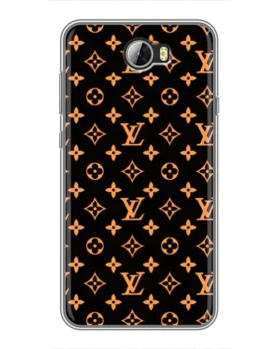 Чехол для Huawei Y5II с картинкой «Золотая монограмма LV»