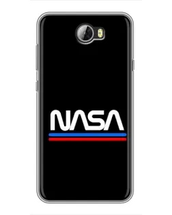 Чехол для Huawei Y5II с картинкой «NASA — классика Red Blue»