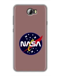 Чехол для Huawei Y5II с картинкой «NASA — ретро космос»