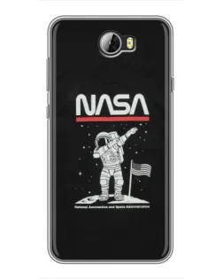 Чехол для Huawei Y5II с картинкой «NASA — шагаем по Луне»