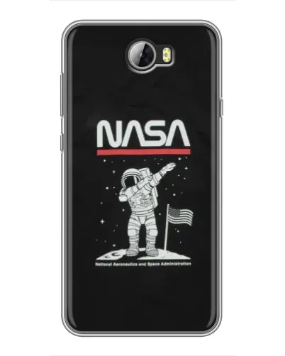 Чехол для Huawei Y5II с картинкой «NASA — шагаем по Луне»