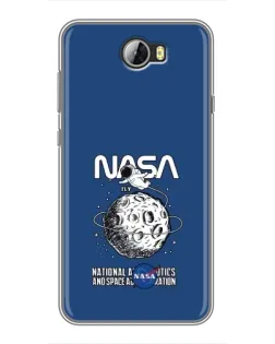 Чехол для Huawei Y5II с картинкой «NASA — лунная миссия»