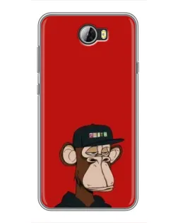 Чехол для Huawei Y5II с картинкой «Bored Ape — красный фон»