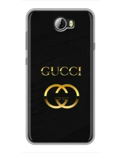 Чехол для Huawei Y5II с картинкой «Золотой логотип Gucci»
