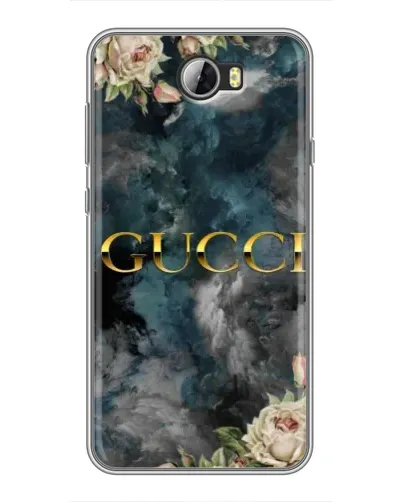 Чехол для Huawei Y5II с картинкой «Абстрактные цветы Gucci» Чехол для Huawei Y5II с картинкой «Абстрактные цветы Gucci»