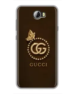 Чехол для Huawei Y5II с картинкой «Gucci — золотая бабочка»