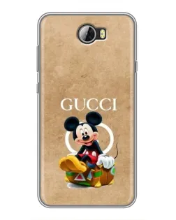 Чехол для Huawei Y5II с картинкой «Микки Маус Gucci — крафт»