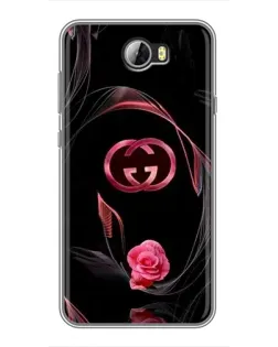 Чехол для Huawei Y5II с картинкой «Gucci — неоновая роза»