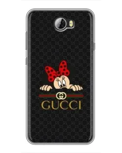Чехол для Huawei Y5II с картинкой «Минни Маус Gucci — черный»