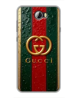 Чохол для Huawei Y5II з картинкою «Gucci — фірмова смуга та золото» Чохол для Huawei Y5II з картинкою «Gucci — фірмова смуга та золото»