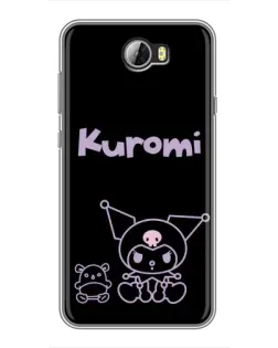 Чехол для Huawei Y5II с картинкой «Kuromi — черный минимализм»