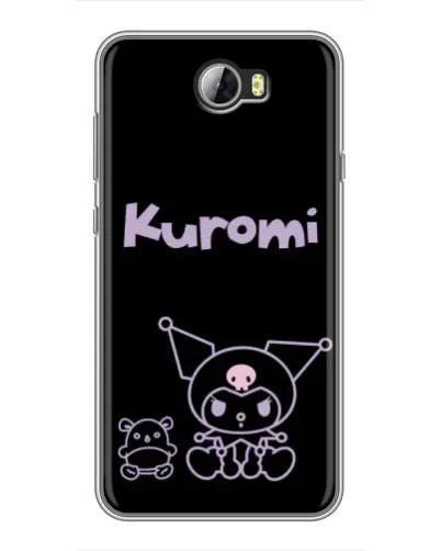 Чехол для Huawei Y5II с картинкой «Kuromi — черный минимализм»