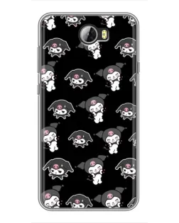 Чехол для Huawei Y5II с картинкой «Черный паттерн Kuromi»