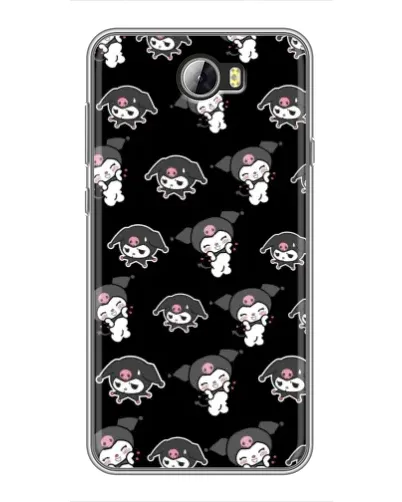Чехол для Huawei Y5II с картинкой «Черный паттерн Kuromi»