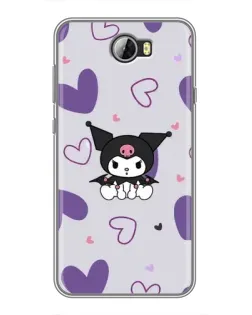 Чехол для Huawei Y5II с картинкой «Kuromi и лавандовые сердца»