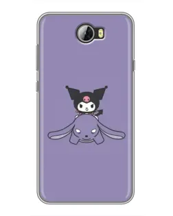 Чехол для Huawei Y5II с картинкой «Kuromi на лиловом фоне»