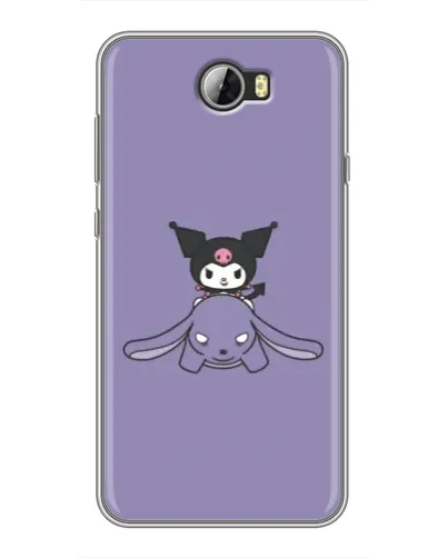 Чехол для Huawei Y5II с картинкой «Kuromi на лиловом фоне»