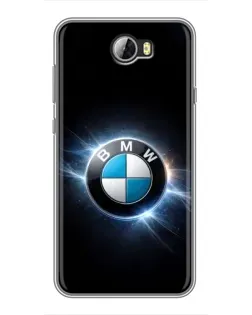 Чехол для Huawei Y5II с картинкой «BMW — неоновое сияние»