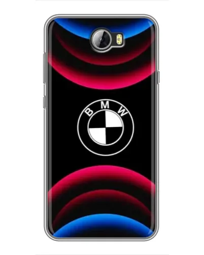 Чехол для Huawei Y5II с картинкой «Логотип BMW и неоновые дуги»