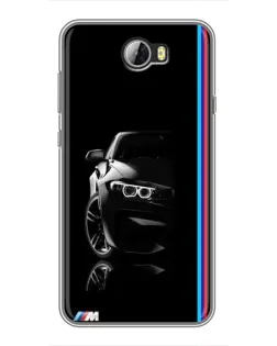 Чехол для Huawei Y5II с картинкой «Силуэт BMW в темноте»