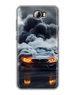 Чехол для Huawei Y5II с картинкой «BMW в дыму»