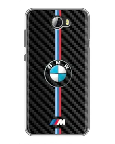Чехол для Huawei Y5II с картинкой «Эмблема BMW и карбон»
