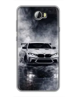 Чехол для Huawei Y5II с картинкой «BMW сквозь туман»