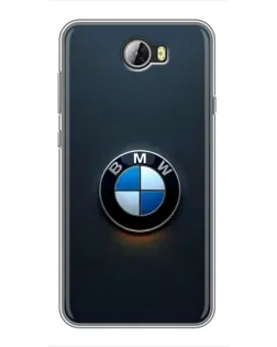 Чехол для Huawei Y5II с картинкой «Логотип BMW — минимализм»