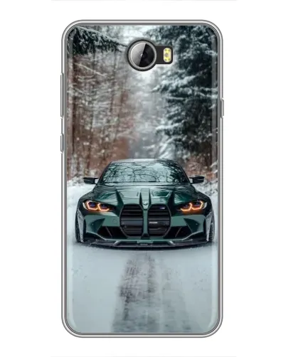 Чехол для Huawei Y5II с картинкой «BMW в зимнем лесу»