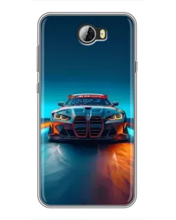 Чехол для Huawei Y5II с картинкой «BMW — огни неона»