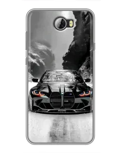 Чехол для Huawei Y5II с картинкой «BMW — акварельный дрифт»
