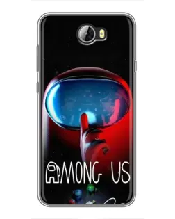 Чохол для Huawei Y5II з картинкою «Червоний імпостер — макро»