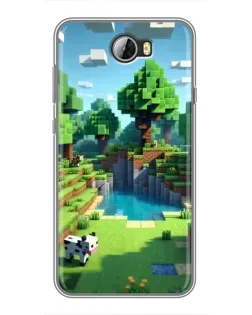Чехол для Huawei Y5II с картинкой «Minecraft летний день»