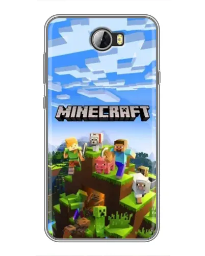 Чехол для Huawei Y5II с картинкой «Minecraft классический мир»