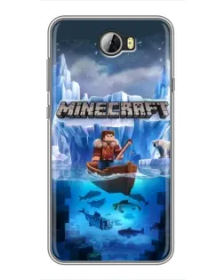 Чехол для Huawei Y5II с картинкой «Minecraft ледяной мир»